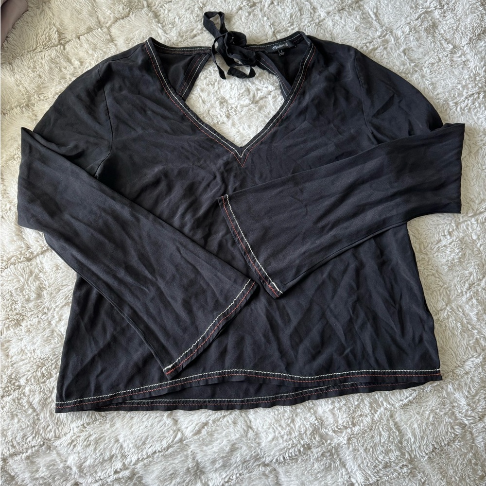 Black Silky Madewell Top